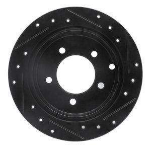 Chrysler 200 Brake Rotor (1) - Rear Left - R1 Concepts - Drilled & Slotted - Black - `07-`17